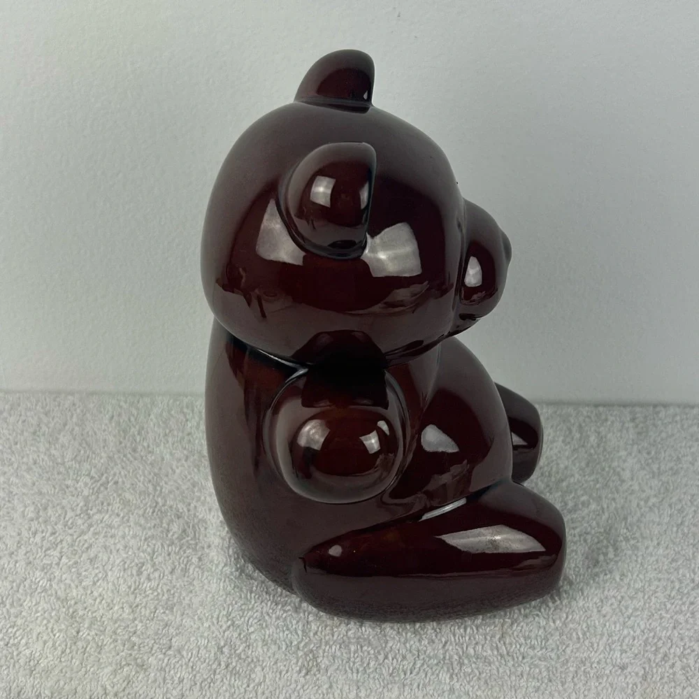 VTG Aramis Glossy Brown Teddy Bear Ceramic Cookie Jar